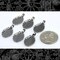 Gunmetal Antiqued Brass Cameo Frames for 13mm x 18mm with Hanging Loops - Set of Six - S-F13